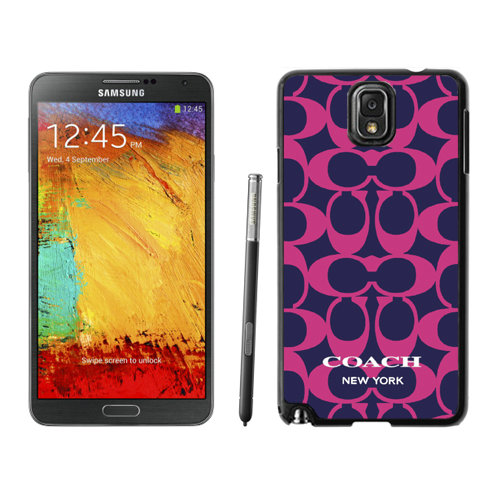 Coach Big Logo Fuchsia Navy Samsung Note 3 Cases DRN - Click Image to Close